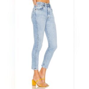 Levi's 501 premium Capital E Slim Straight High Waist button fly women’s 24 28”